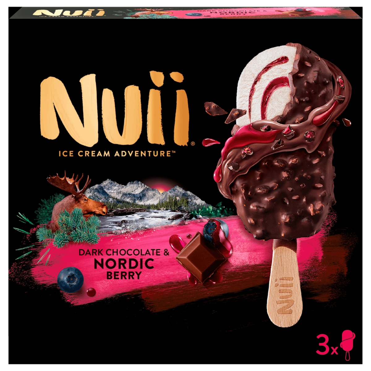 Nuii Eis Dark Chocolate & Nordic Berry 3x90ml
