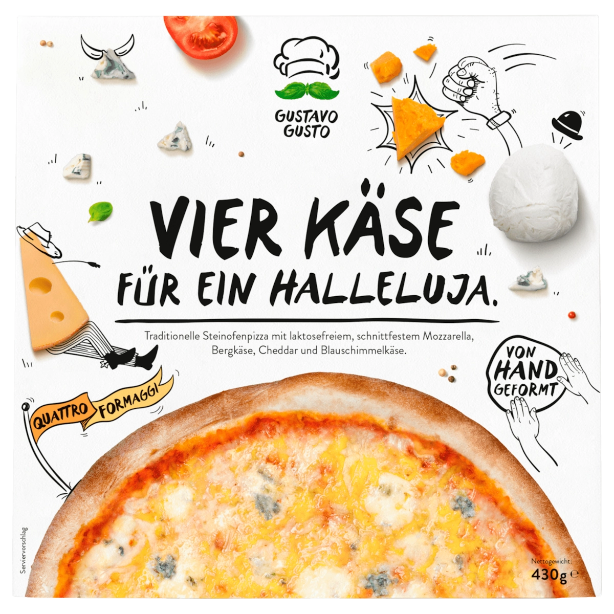 Gustavo Gusto Pizza Quattro Formaggi 430g