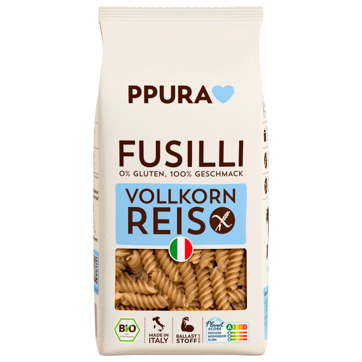 PPura Bio Fusilli Vollkornreis glutenfrei 400g