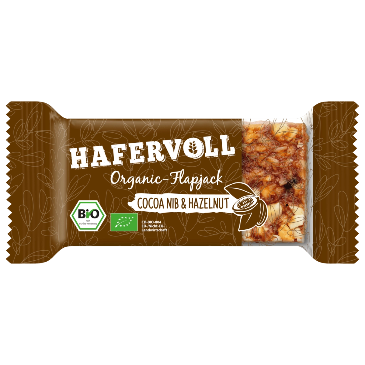 Hafervoll Bio Organic-Flapjack Cocoa Nib & Hazelnut 60g
