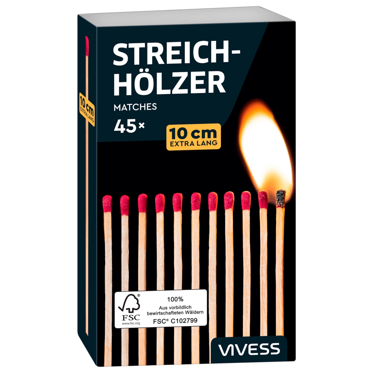 Vivess Streichhölzer lang 45 Stück