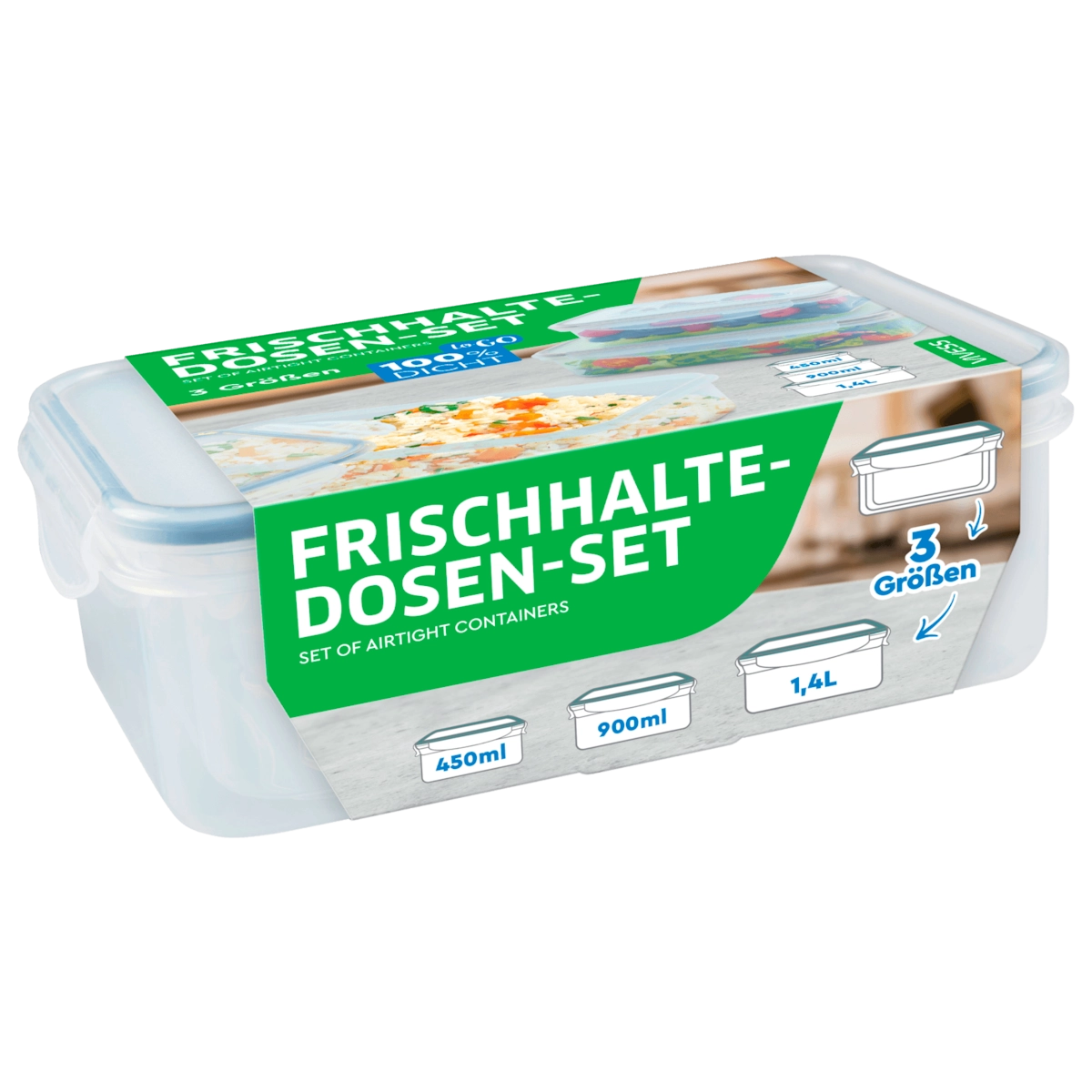 Vivess Frischhalte-Dosen-Set 3 Stück