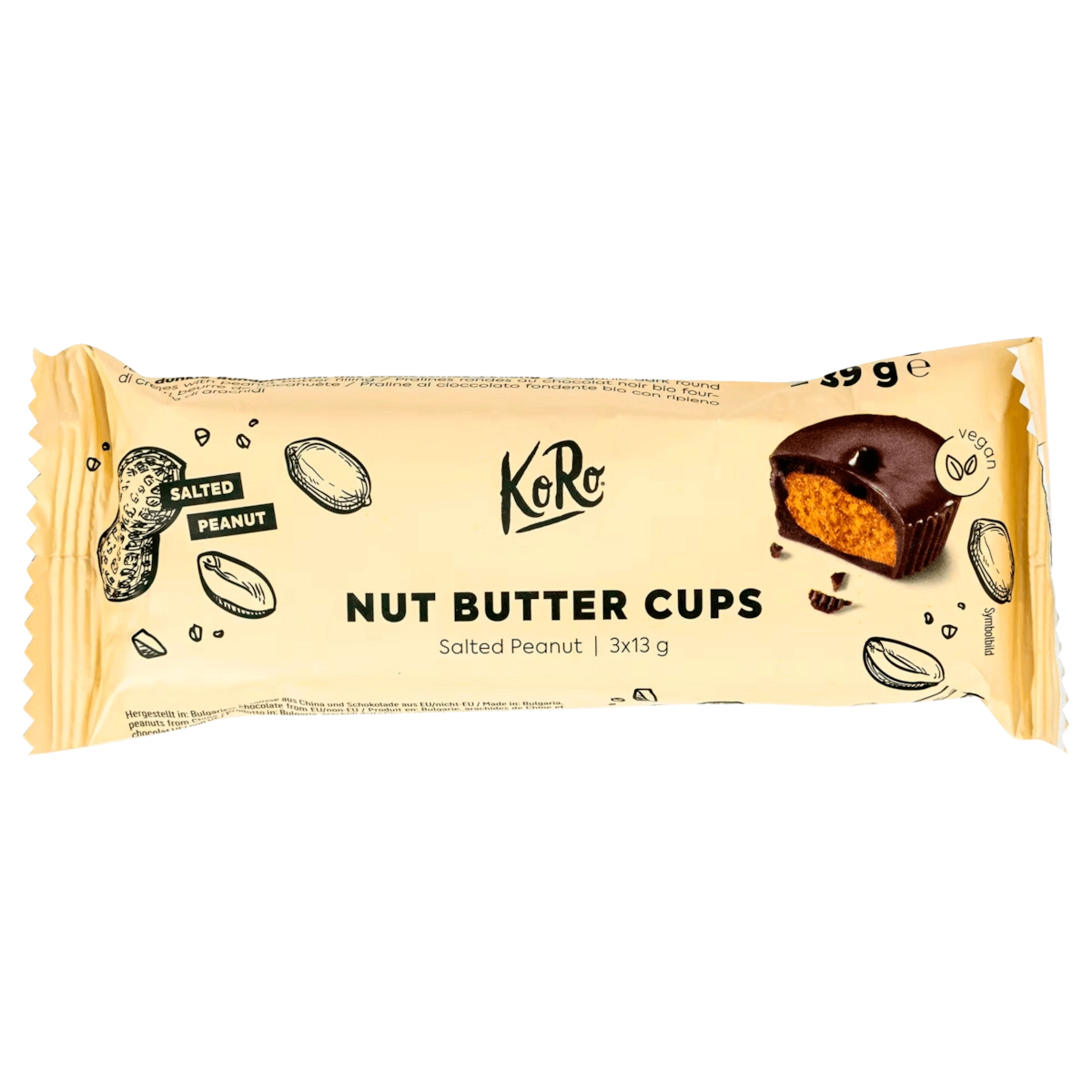 KoRo Bio Nut Butter Cups Salted Peanut 3x13g