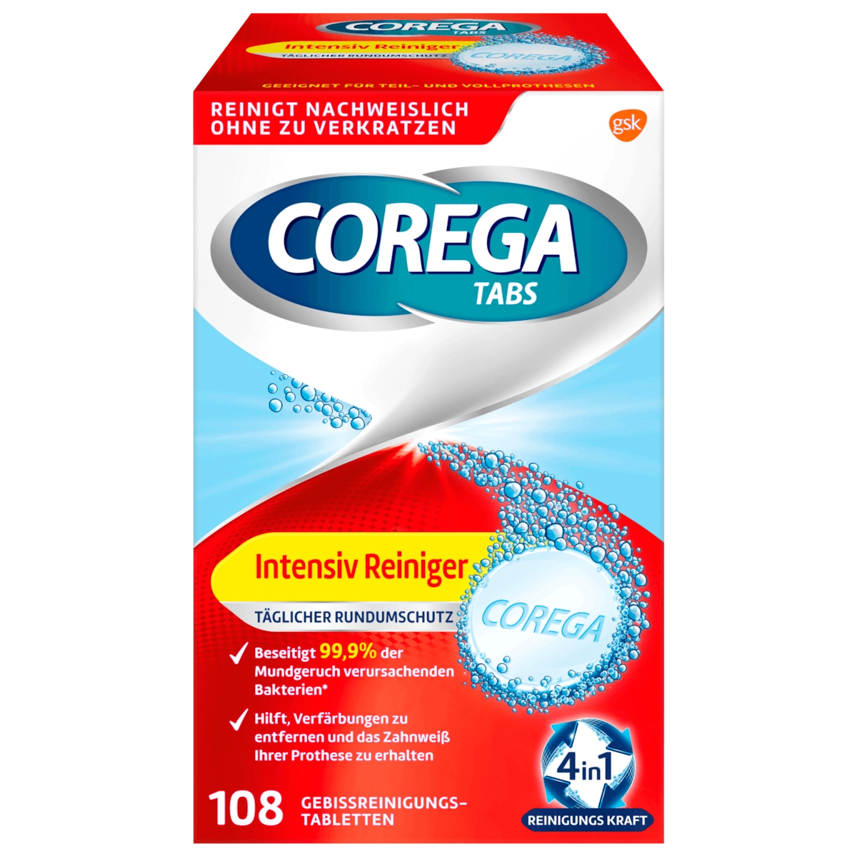 Corega Tabs Intensiv-Reiniger 108 Stück