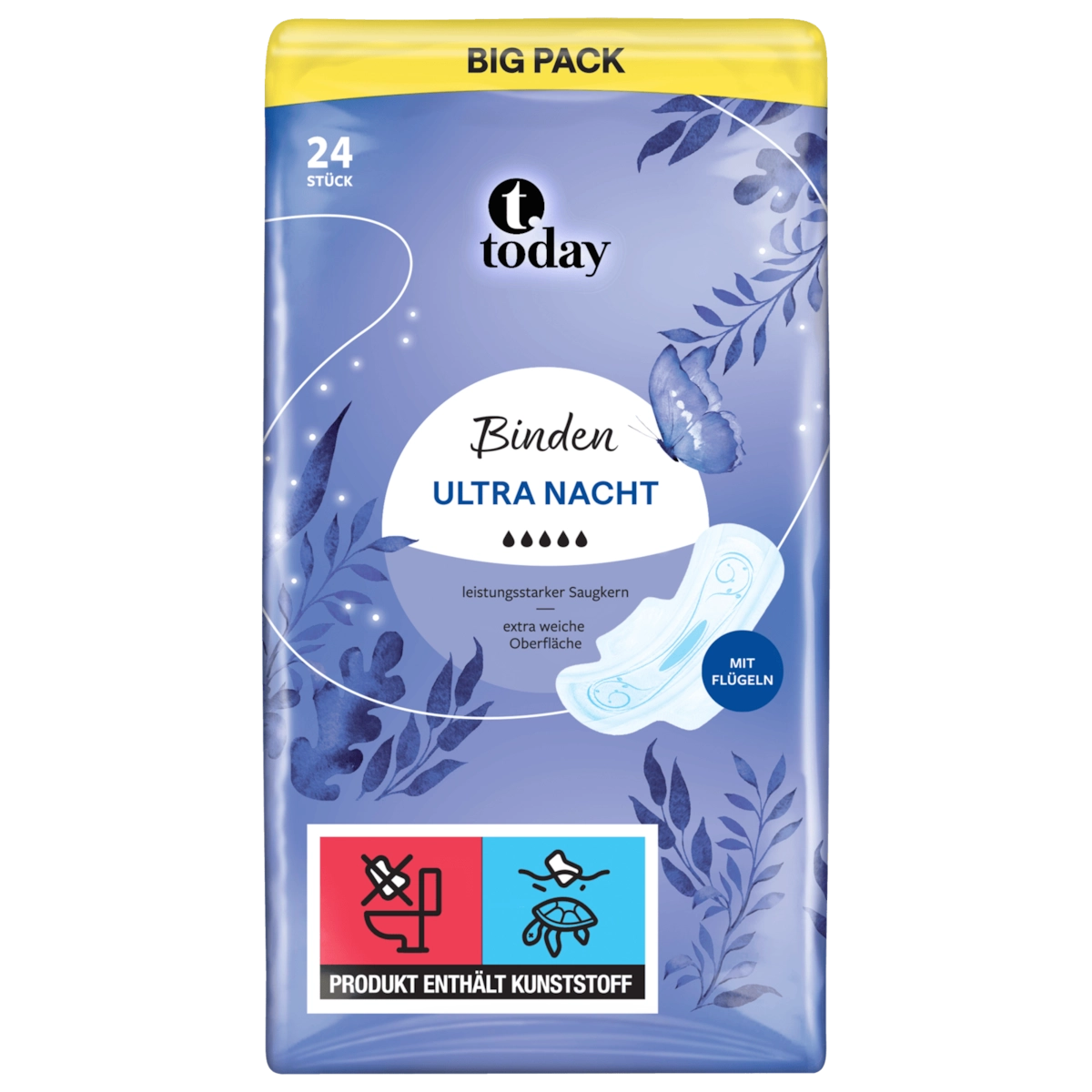 Today Binden Ultra Nacht mit Flügeln 24 Stück
