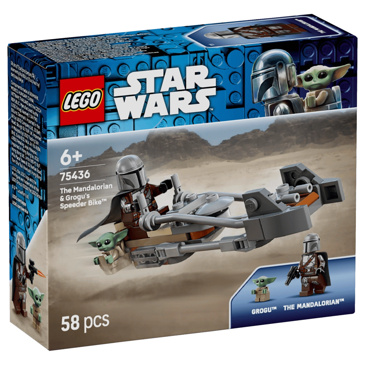 LEGO Star Wars 75436 Der Mandalorianer und Grogu auf ihrem Speeder Bike