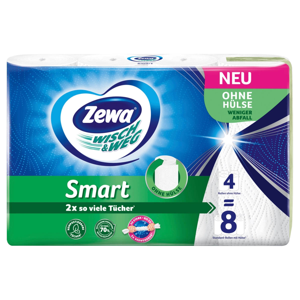 Zewa Wisch & Weg Küchentücher Smart 4x90 Blatt