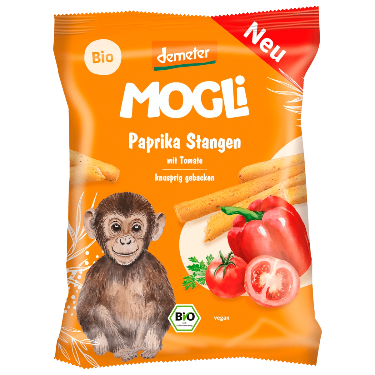 Mogli Bio Demeter Paprika Stangen mit Tomate 75g