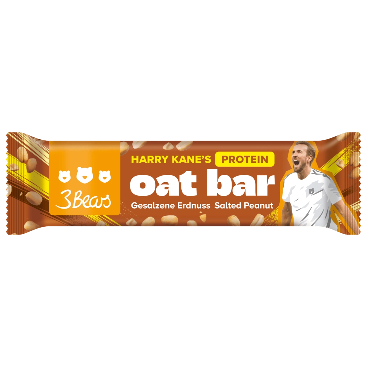 3Bears x Harry Kane Oat Bar Salted Peanut, 45g