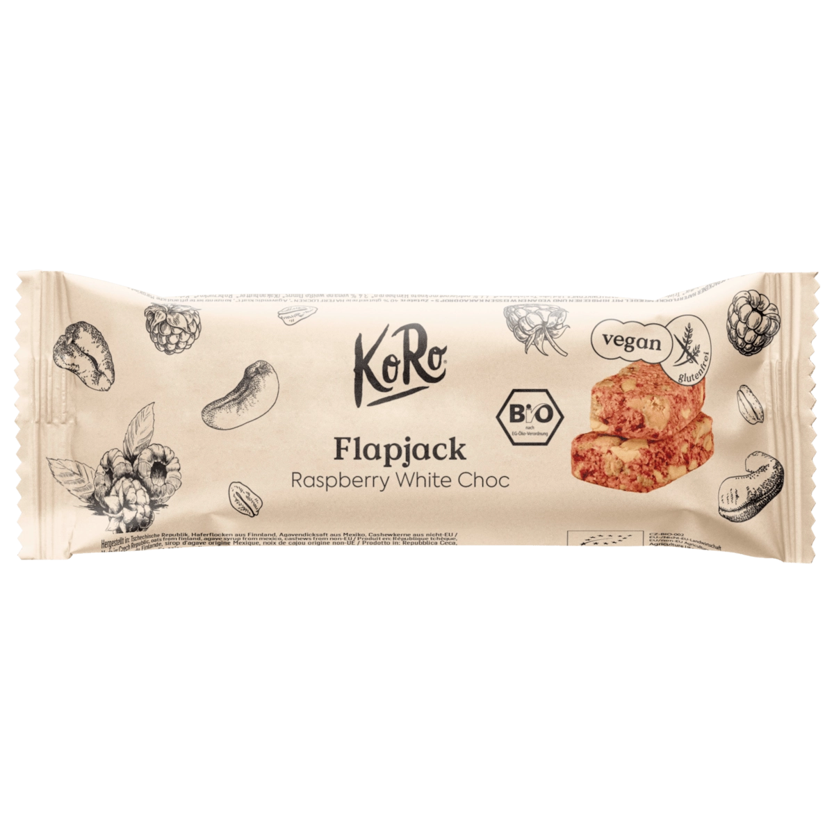 KoRo Bio Flapjack Raspberry White Choc vegan 60g
