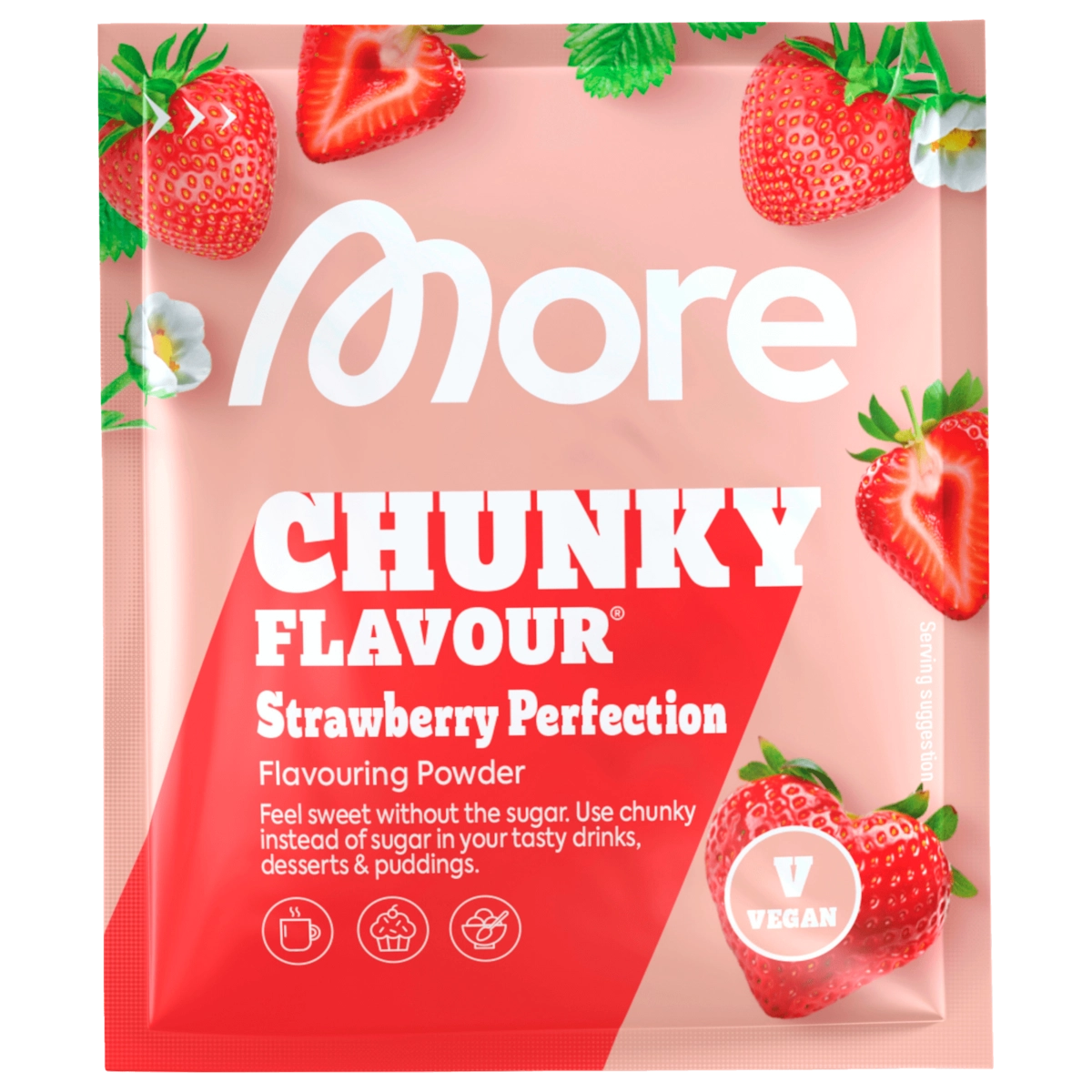More Chunky Strawberry Flavouring Powder vegan 90g