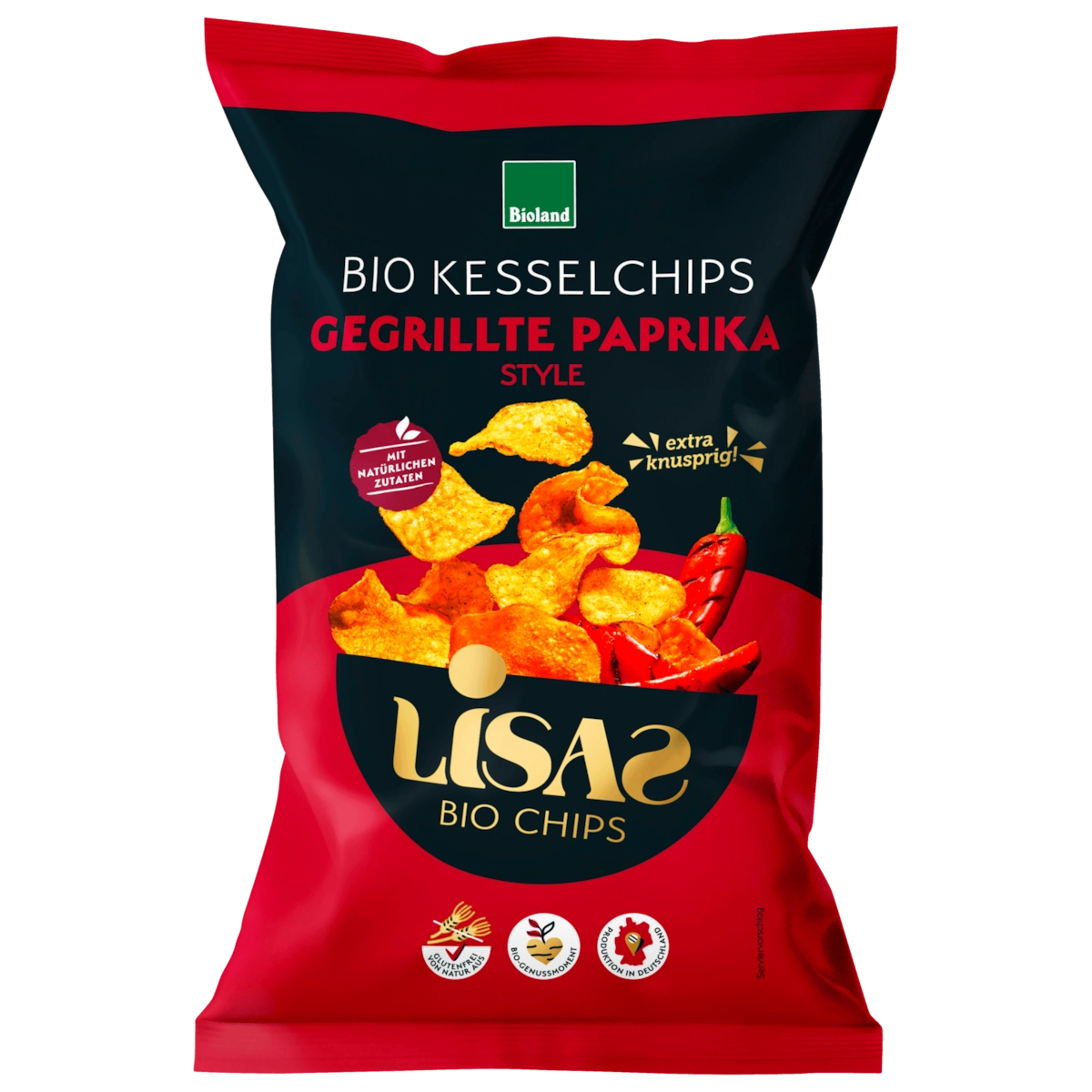 Lisas Bio-Kesselchips Gegrillte Paprika 115g