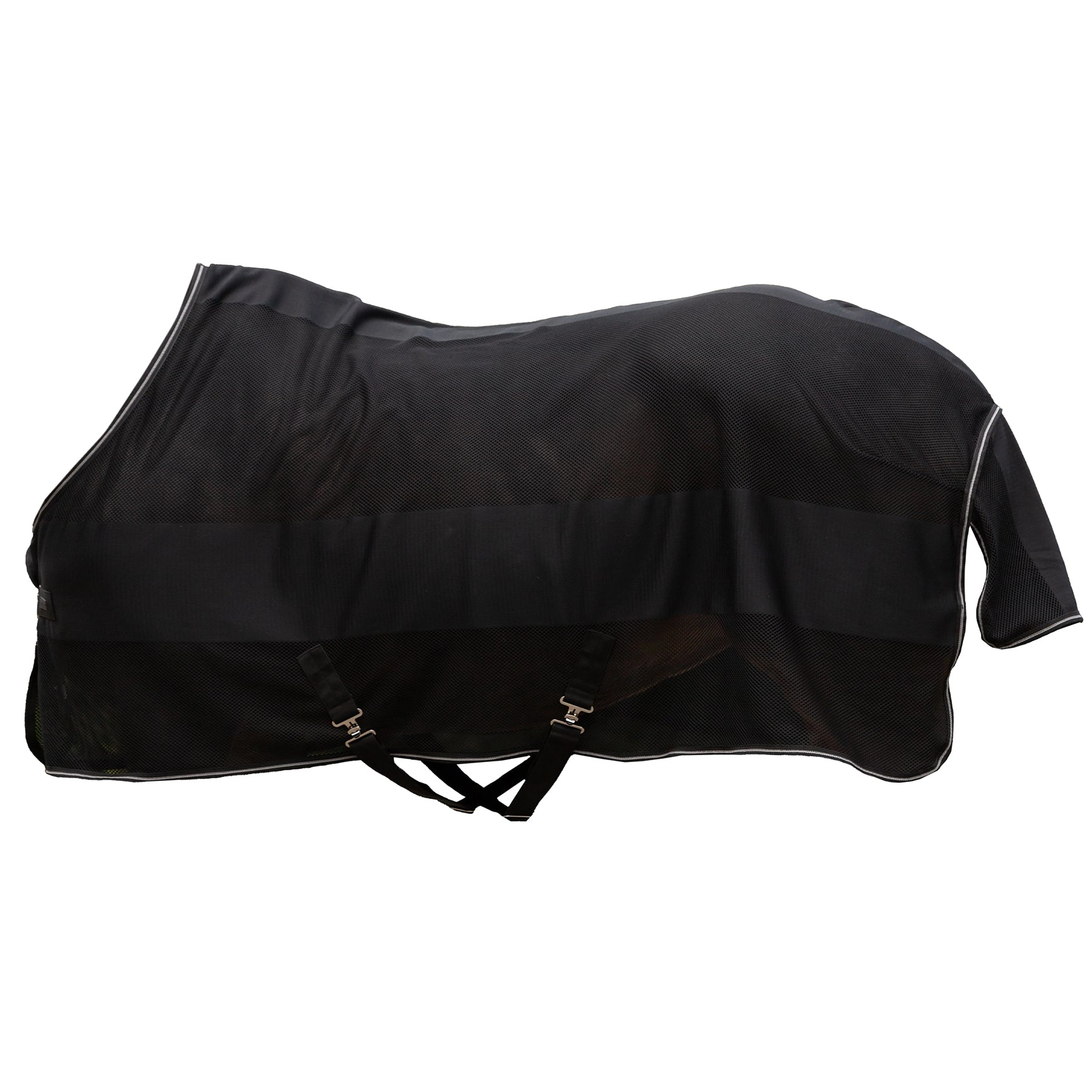 Fliegendecke VentraFly mit Kreuzgurten Transportdecke Black / 155 cm