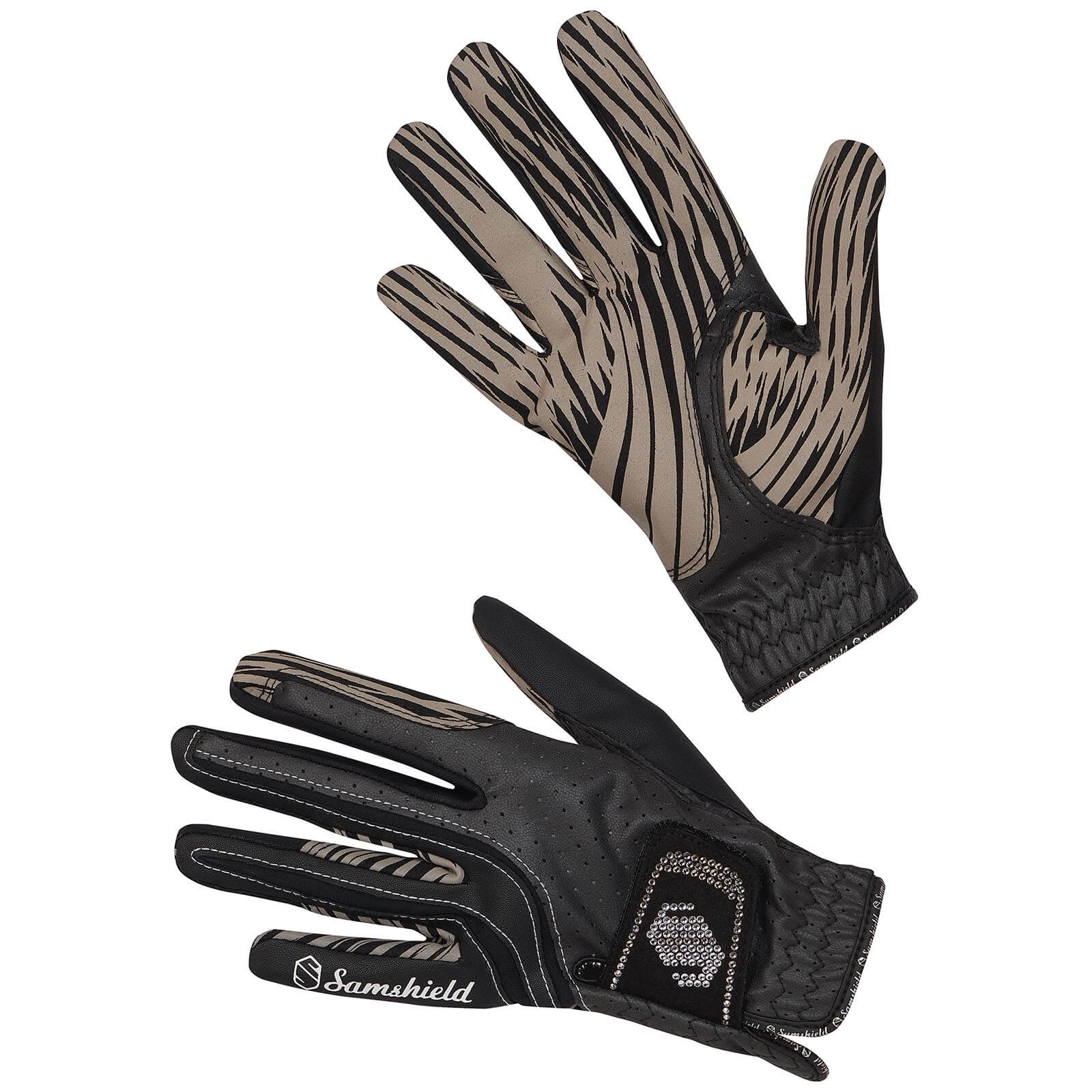 Reithandschuh V-Skin Crystal Schwarz / 6