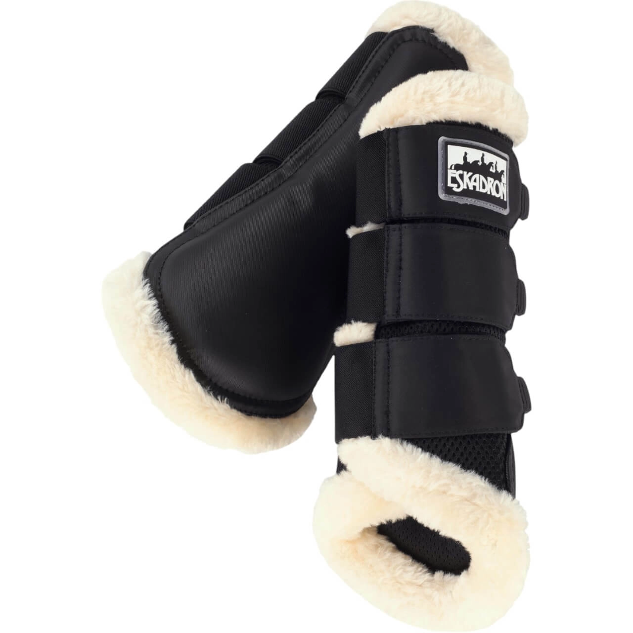 Gamaschen Fauxfur Kunstfell Beinschutz Schwarz / XL