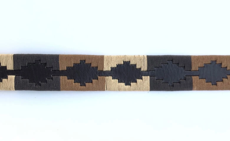Halsband Leder Polo Style Beige/Braun/Hellbraun / XS (2 cm/35,5 cm)