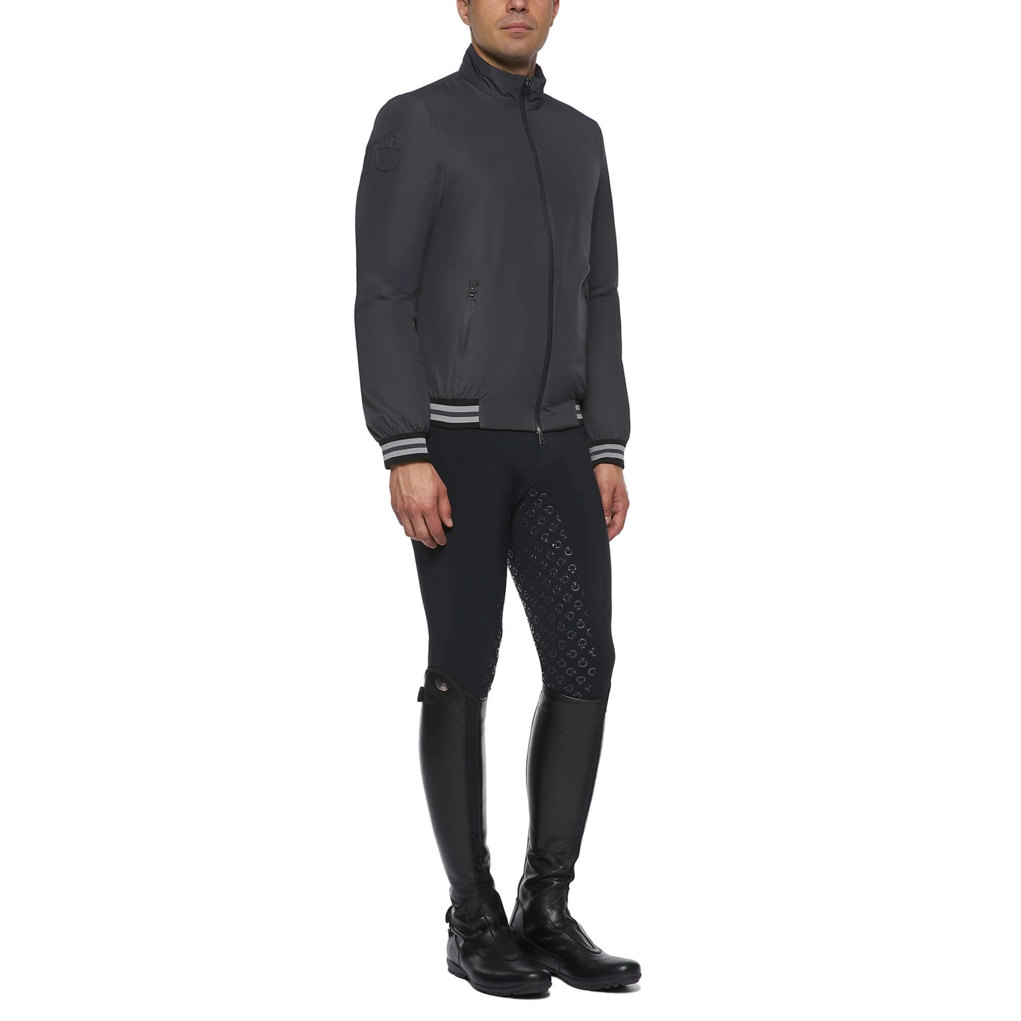 Herren Jacke Nylon Zip Club Preview HW 20 Reitjacke Grau/Grün / M