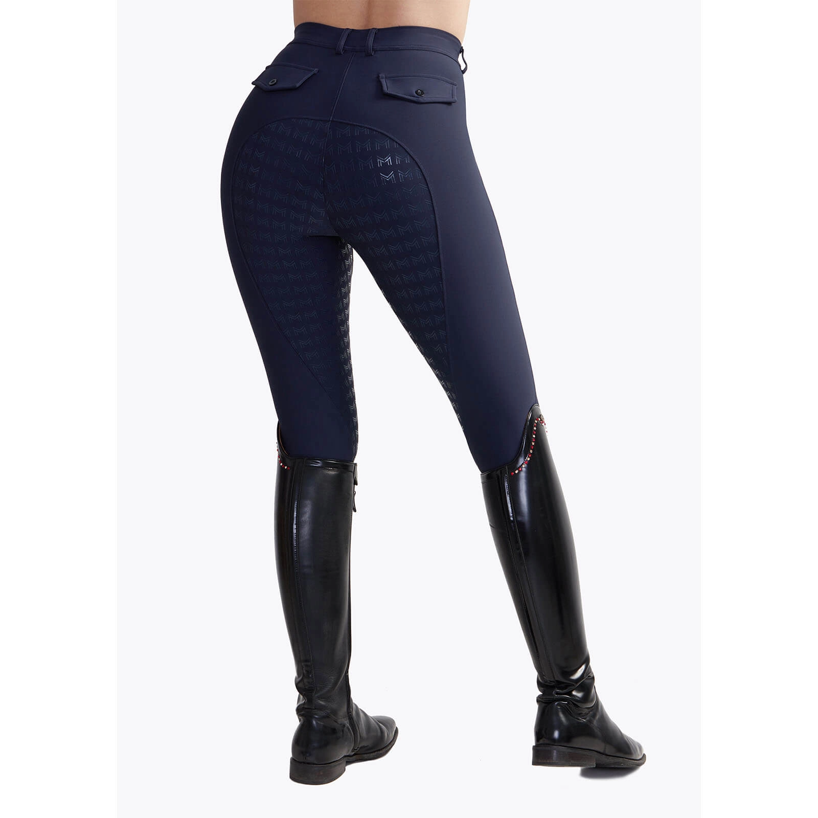Reithose Damen Reflection Full Grip Breeches Vollbesatz Damenreithose Navy / M