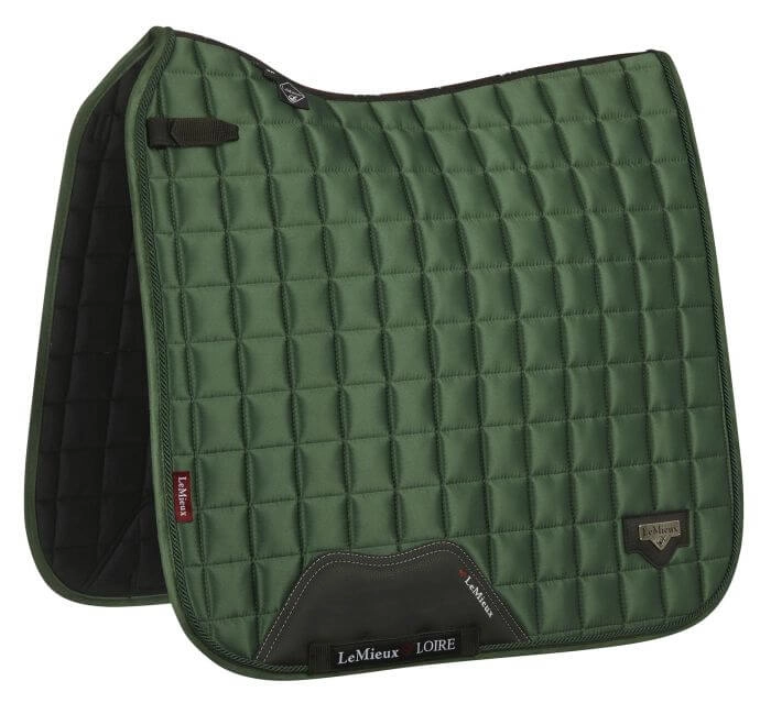 Schabracke LM Loire Classic Satin Dressage Square Dressurschabracke Hunter Green / L/Warmblut