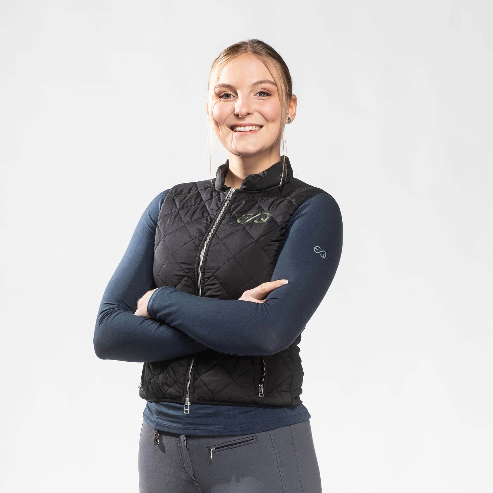 Steppweste Damen mit Stretch Rücken Schwarz / S