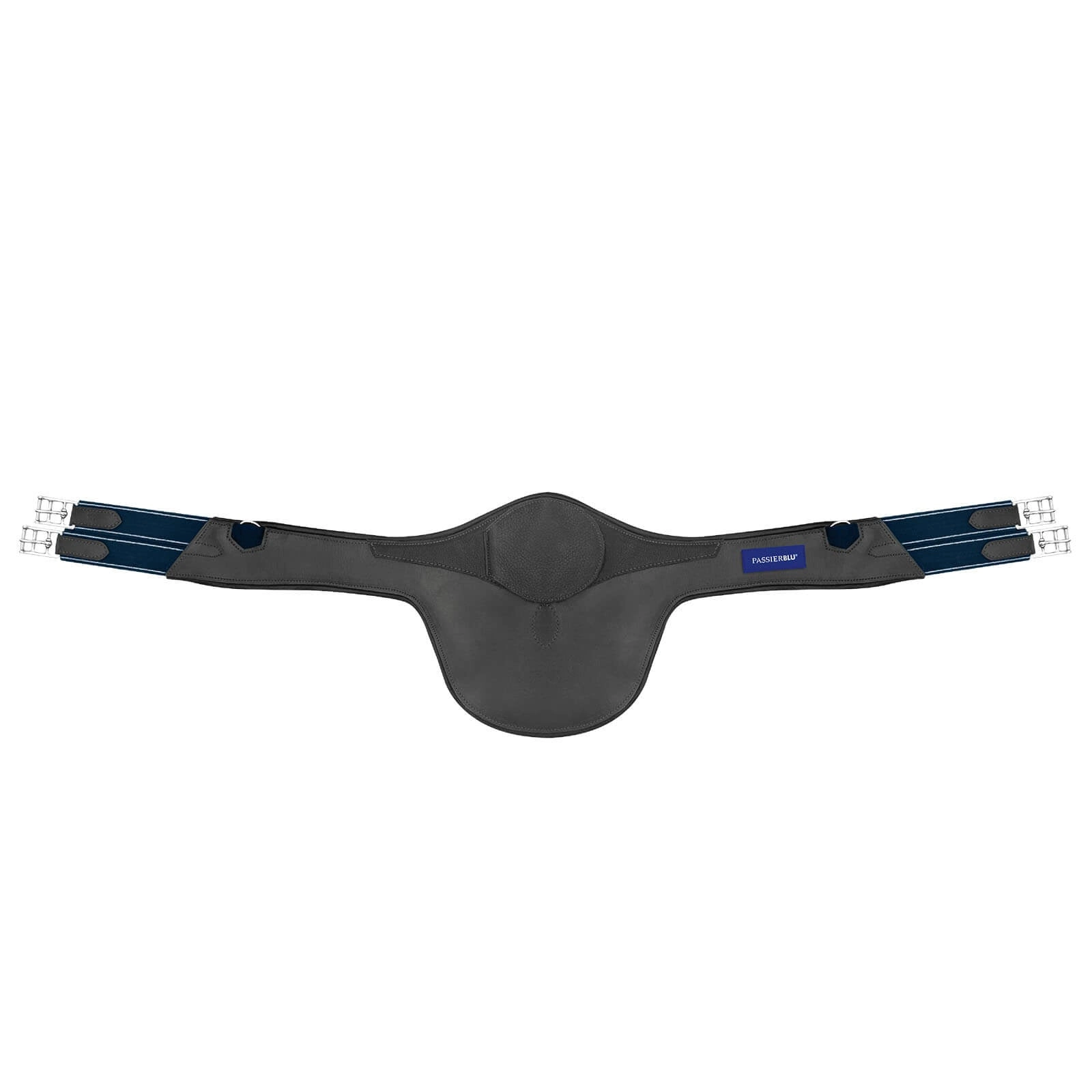 Sattelgurt Passierblu Protect Ledersattelgurt mit Stollenschutz Langgurt Schwarz / 130 cm