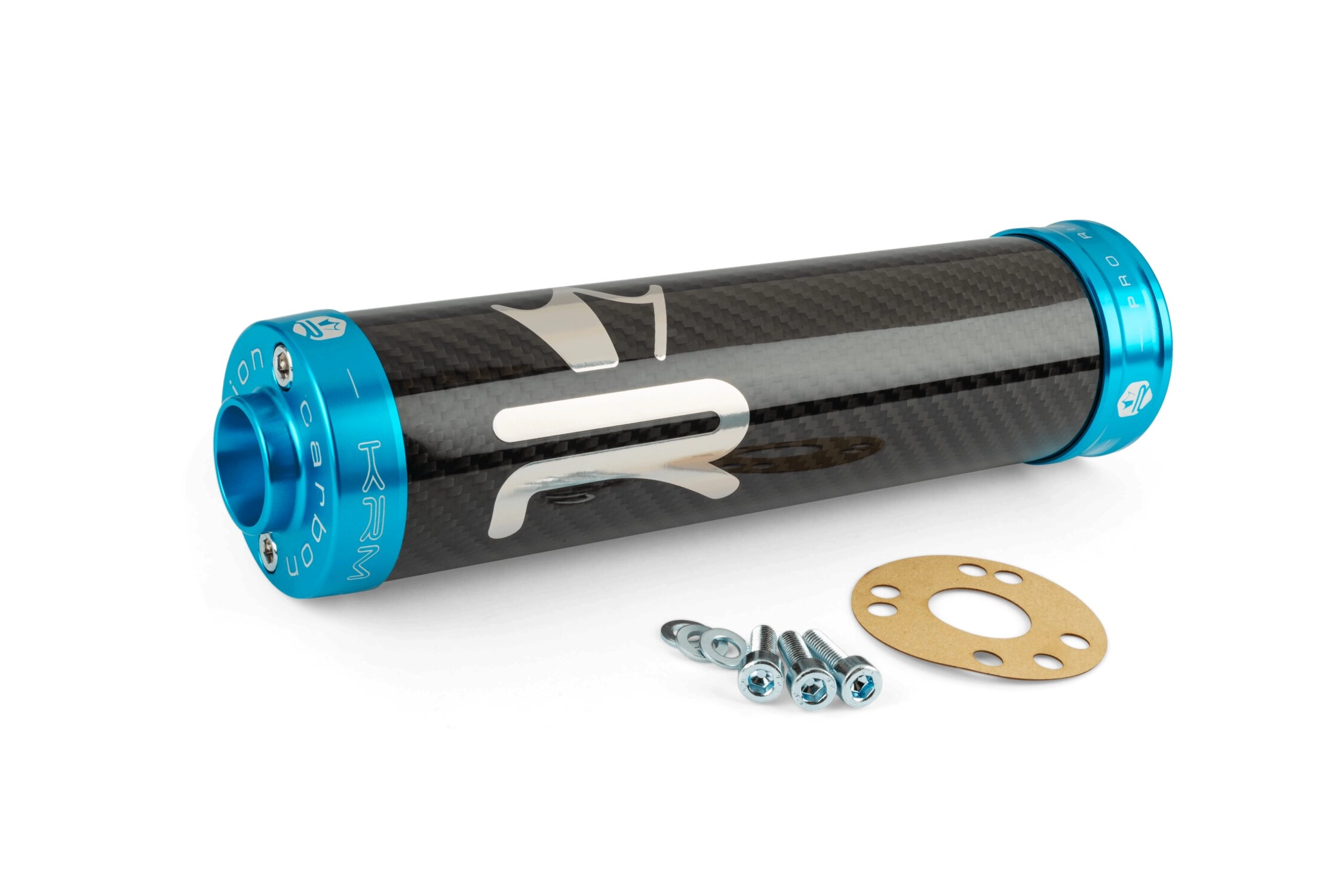 Endschalldämpfer KRM Carbon Hologramm 70-90cc türkis