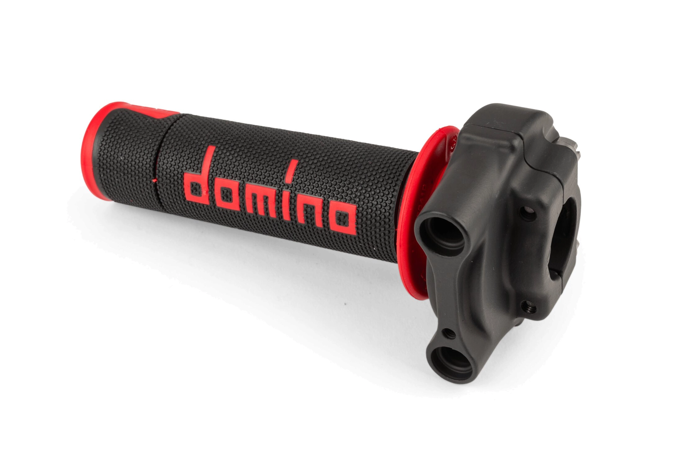 Gasgriff 4T Domino XM2 mit Griffgummis Schwarz / Rot