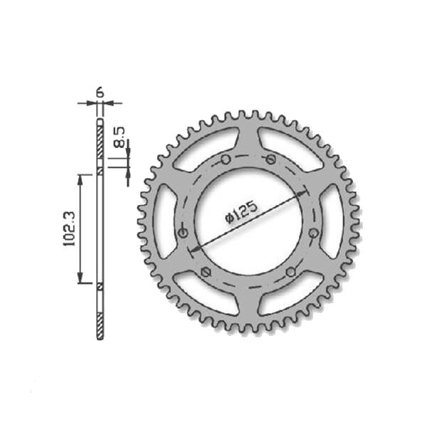 Kettenrad 48 Zähne / 420 IGM Stahl Derbi Senda DRD / X-Treme