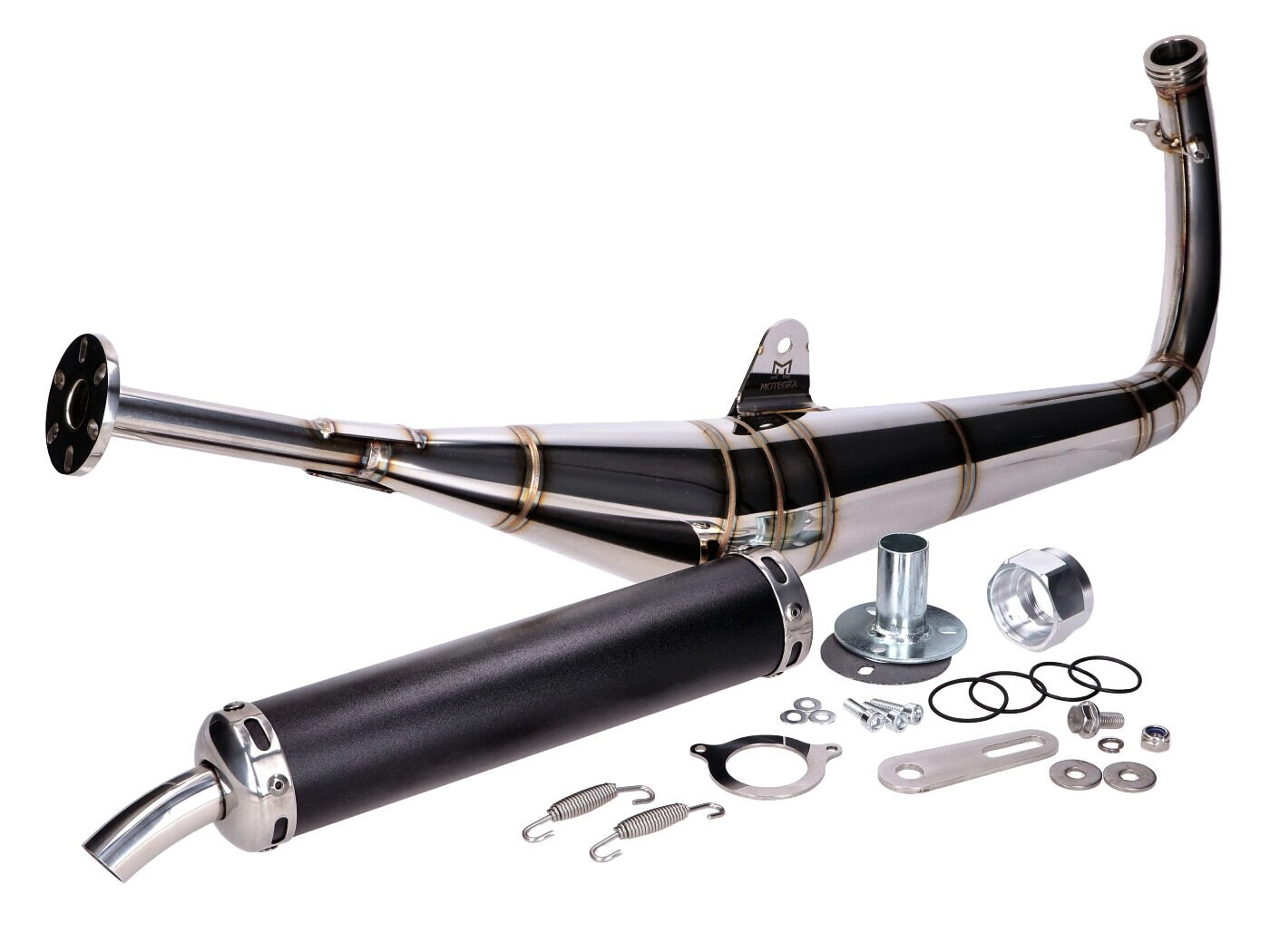 Auspuff Motegra Racing 60-110cc goldene Nähte Simson S50 / S51 / S70