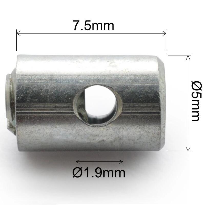 Schraubnippel d.5mm - 7,5mm