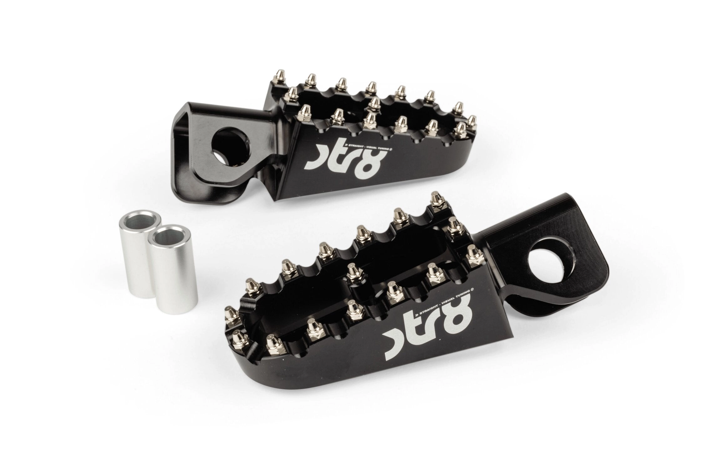 Fußrasten STR8 MX Evo Derbi CNC Schwarz