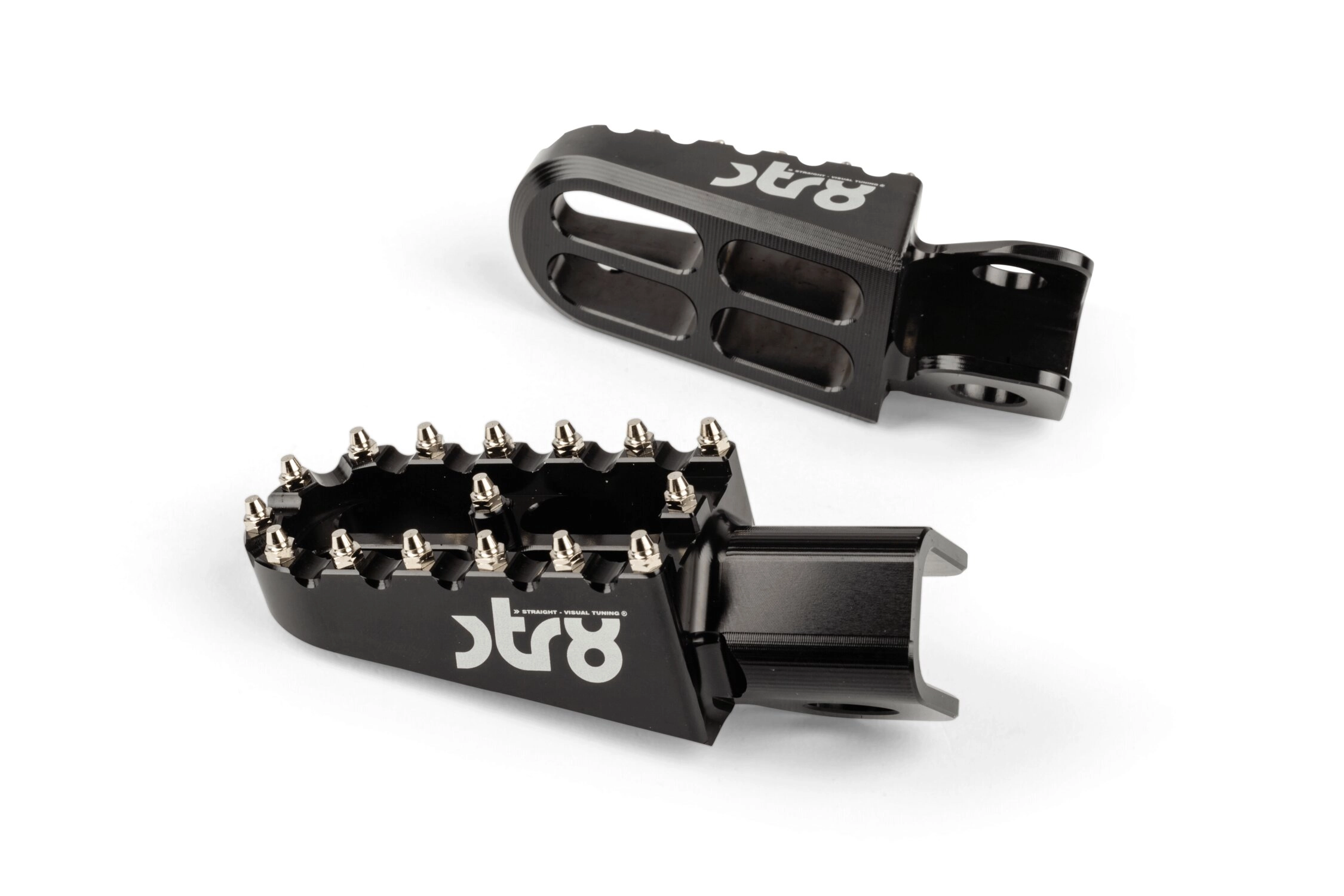 Fußrasten STR8 MX Evo Derbi CNC Schwarz