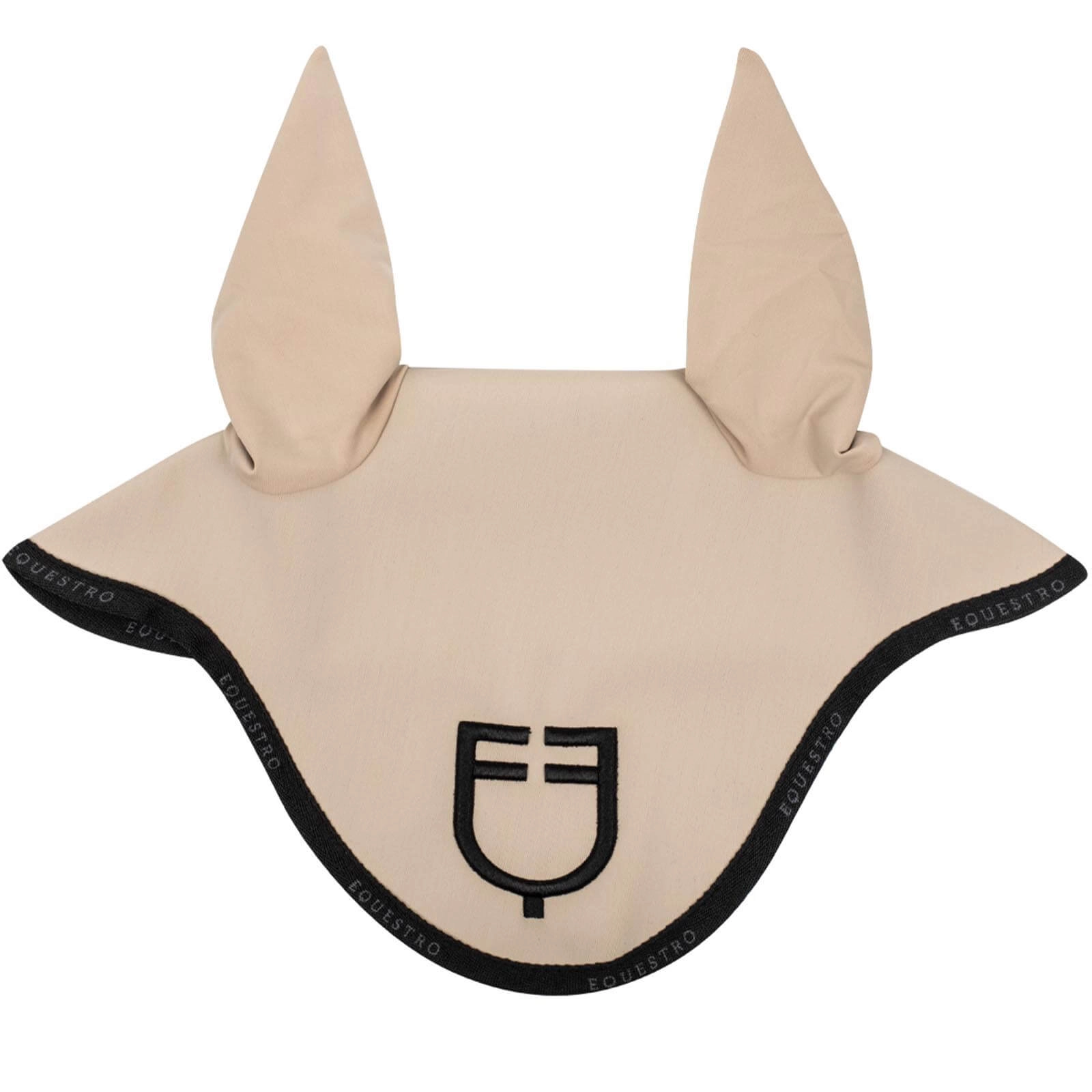Fliegenmütze Technical Fabric with Logo Fliegenhaube Fliegenohren Black/Sand / Full