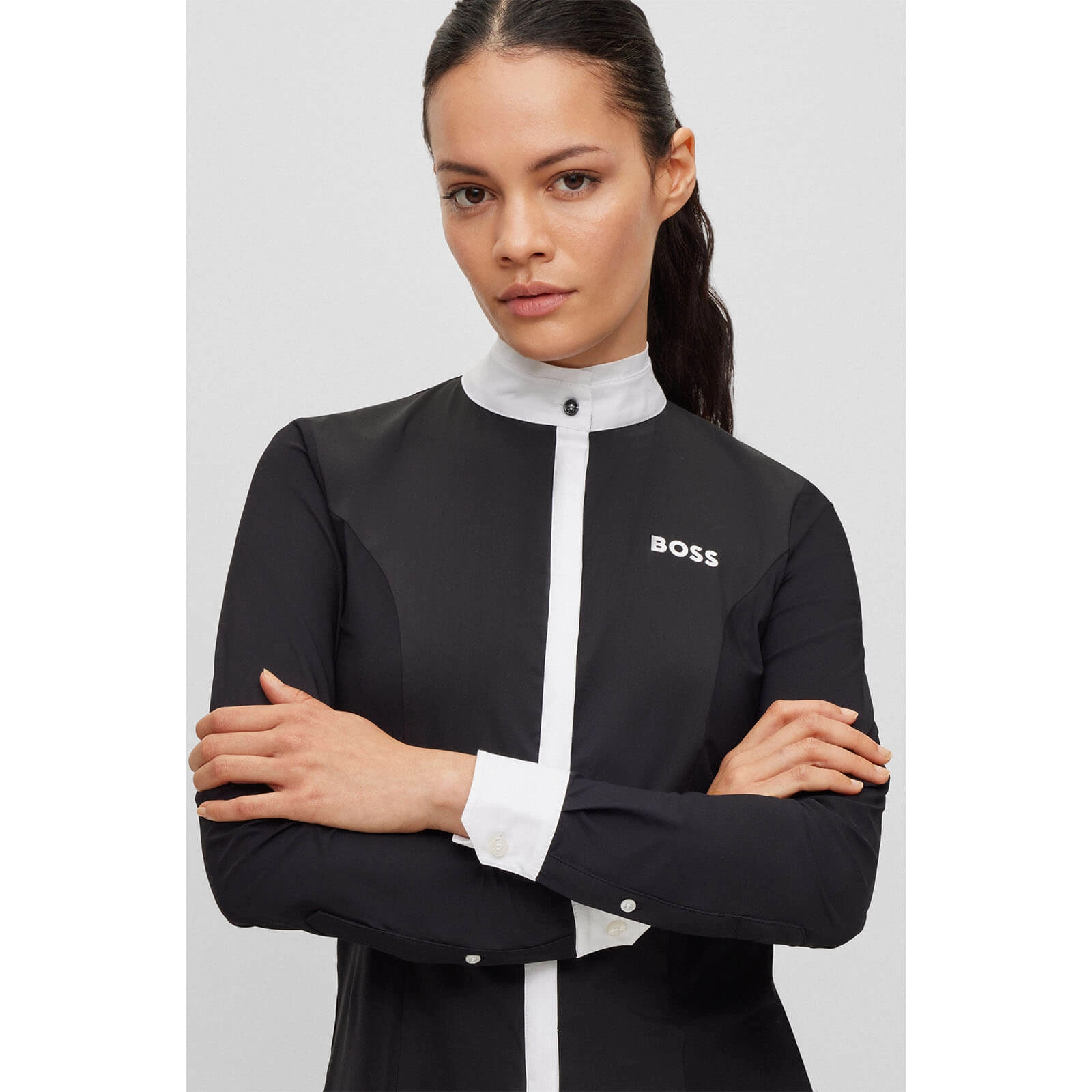 Turniershirt Damen Langarm Emma Classic Turnierbluse Black / M