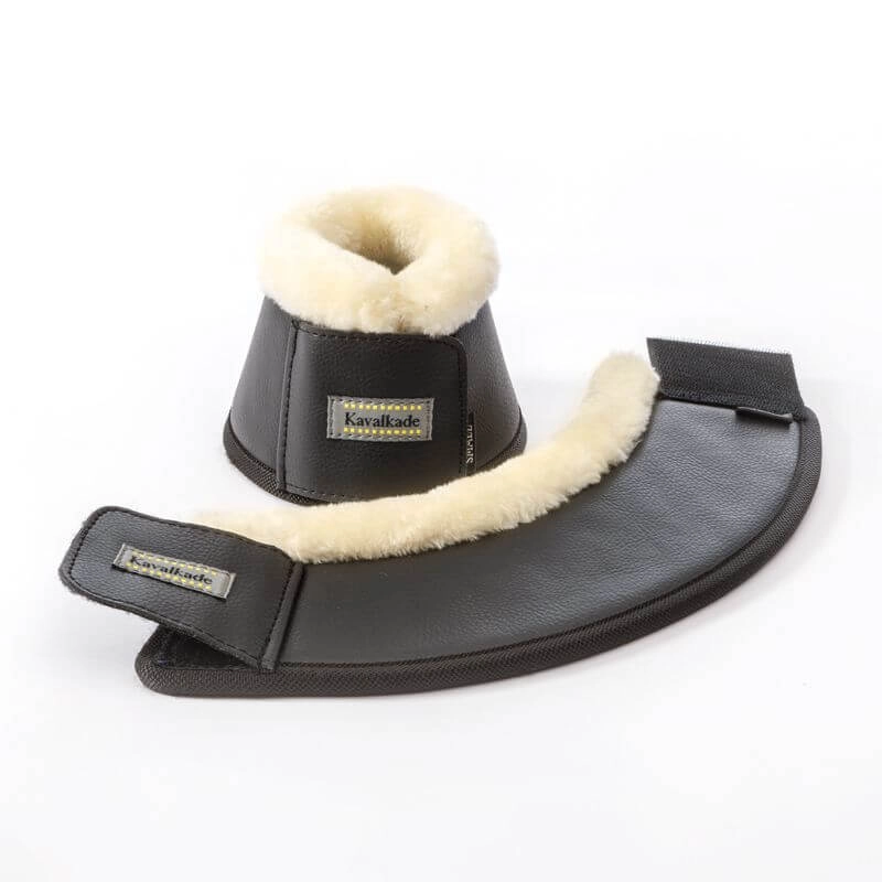 Hufglocken mit Kunstfellrand Hufschutz Schwarz / L