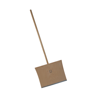 Schneeschieber aus Holz mit solider Metallkante Schneeschaufel