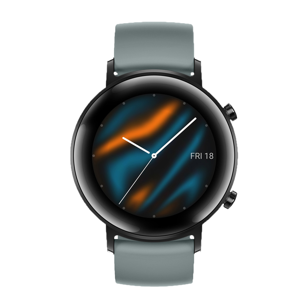 Huawei Watch GT 2 (42mm), blau | Sport Version| Edelstahl, Gehäuse schwarz, GPS, Whatsapp, Herzfrequenzmessung, Stresssensor