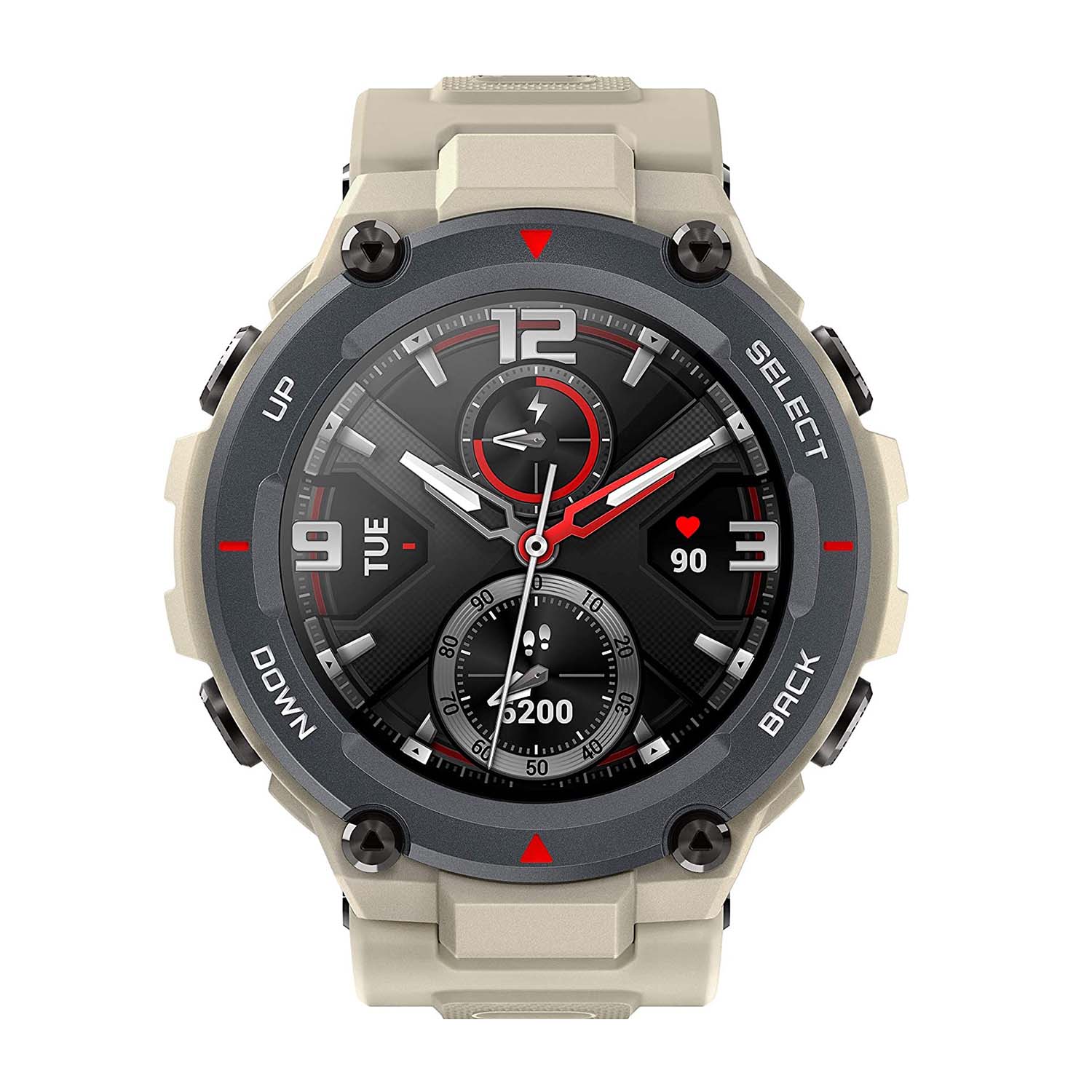 Amazfit T-Rex Khaki | Robustes Gehäuse | 12 Militärzertifizierungen | 20 Tage Akku | AMOLED | GPS-Dual-Satellitenortung | wasserdicht bis 5 ATM