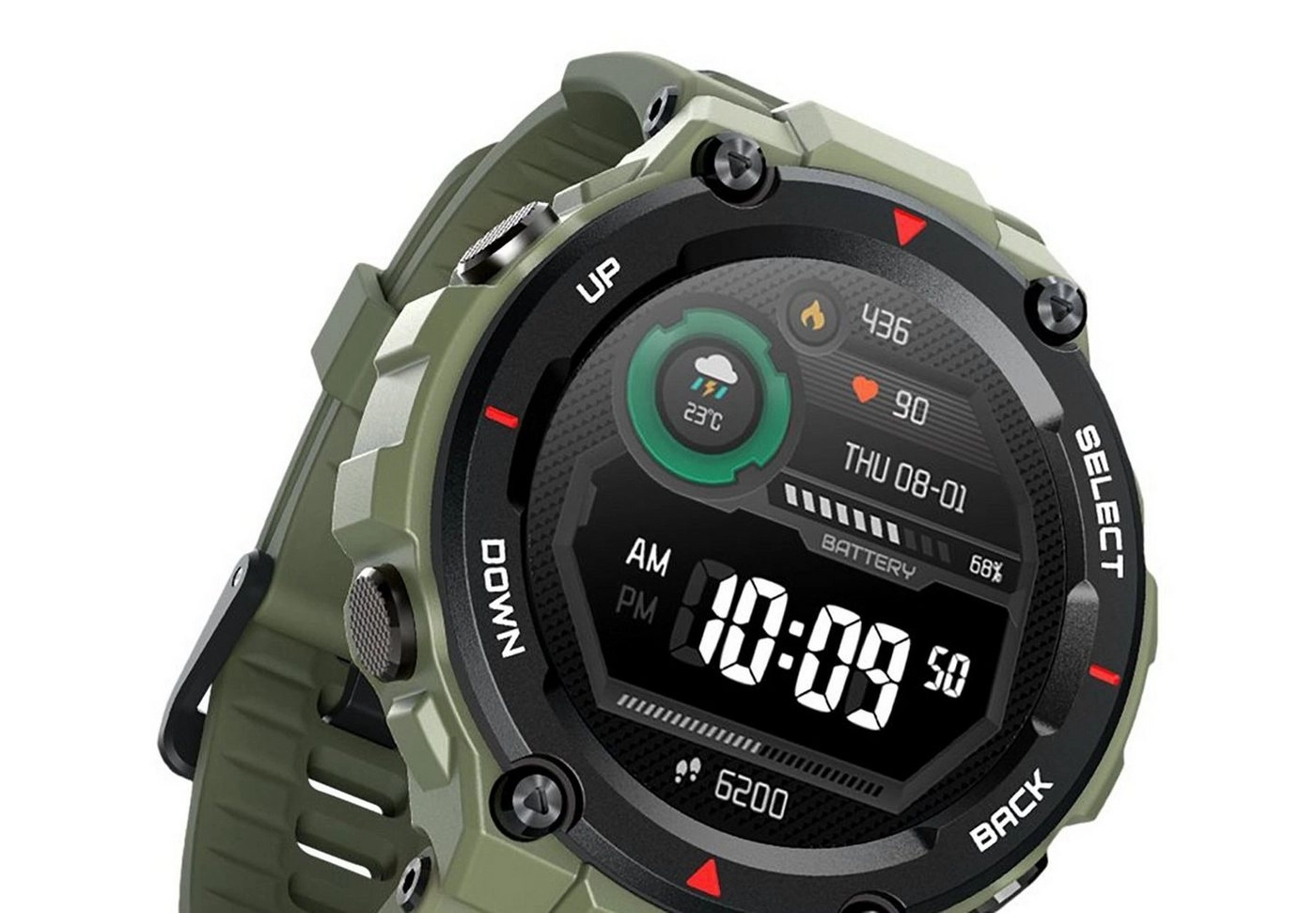 Amazfit T-Rex Khaki | Robustes Gehäuse | 12 Militärzertifizierungen | 20 Tage Akku | AMOLED | GPS-Dual-Satellitenortung | wasserdicht bis 5 ATM