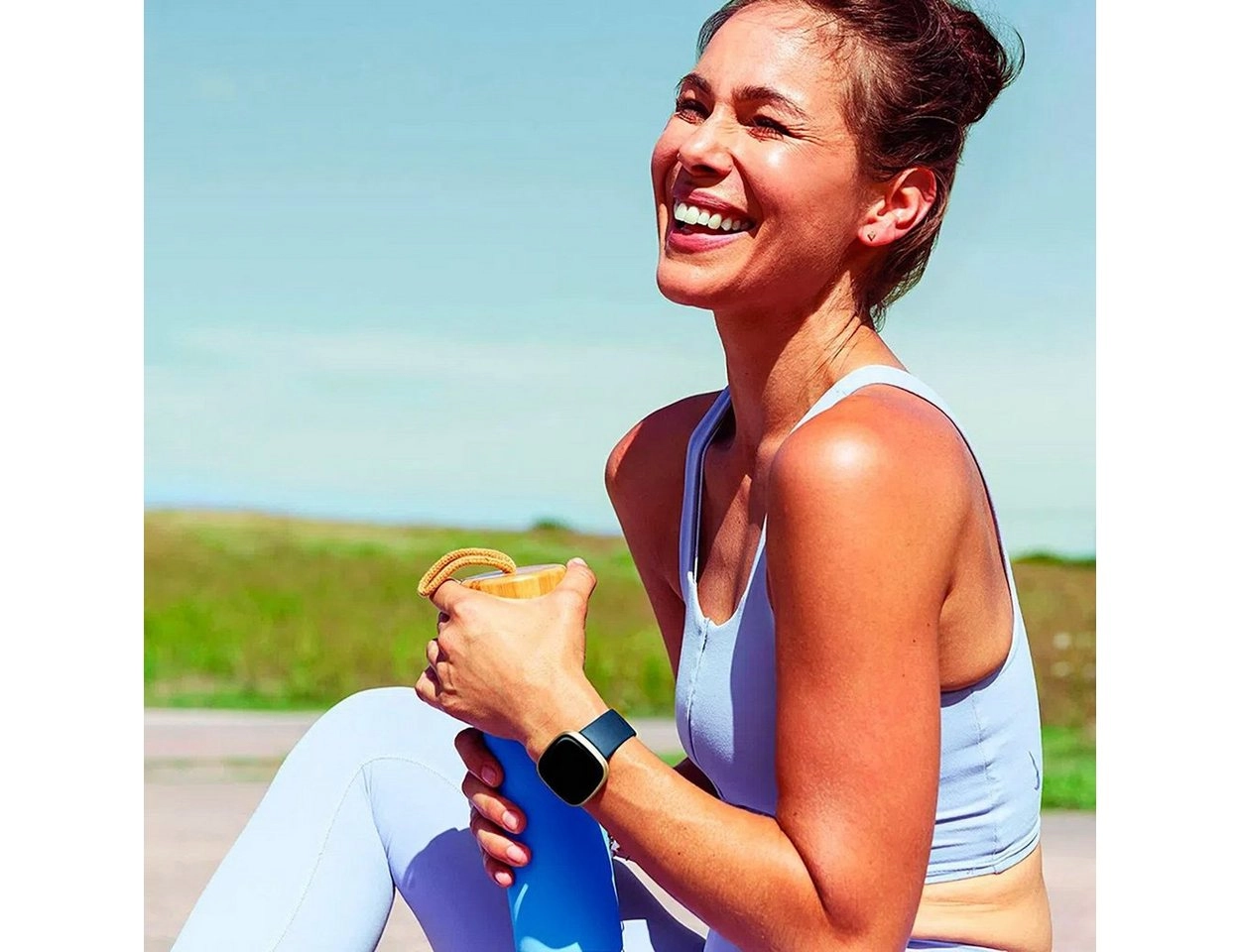 Fitbit Versa 3/ Sense, Infinity Band-blau-S | Armband | Wasser- und schmutzabweisend | Passend für Sense und Versa 3 Smartwatches