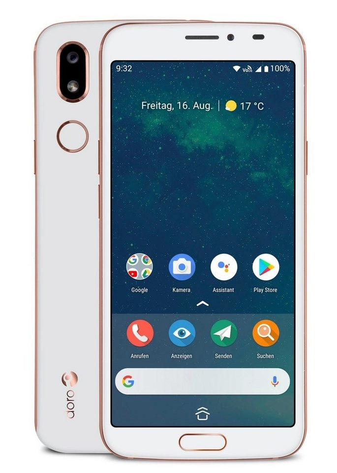 Doro 8080 | Seniorenhandy |  32GB Speicher | 16MP Kamera | SD-Kartenslot | 4G Smartphone | Benutzeroberfläche auf Basis Android 9.0 | Weiss