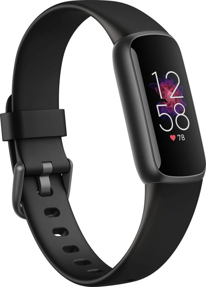 FitBit Luxe | Edelstahl Gehäuse Graphit, Silikonband Schwarz | AMOLED | GPS | kontinuierliche Herzfrequenz Messung | Stressmanagement | Atemübungen