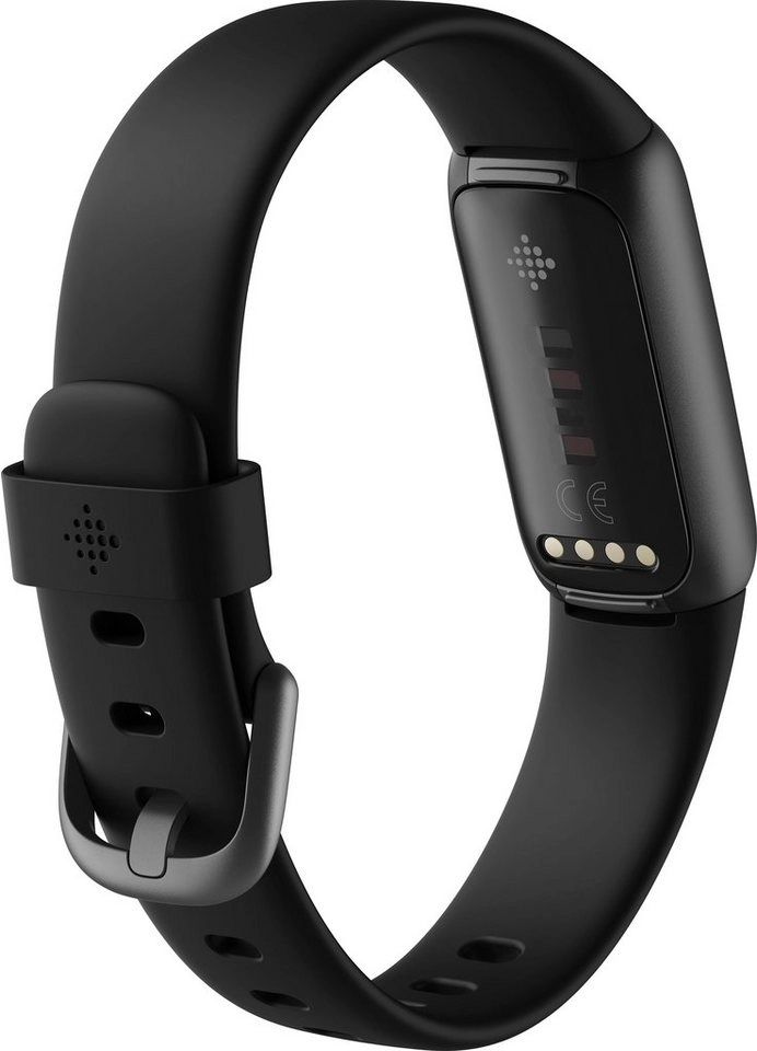 FitBit Luxe | Edelstahl Gehäuse Graphit, Silikonband Schwarz | AMOLED | GPS | kontinuierliche Herzfrequenz Messung | Stressmanagement | Atemübungen