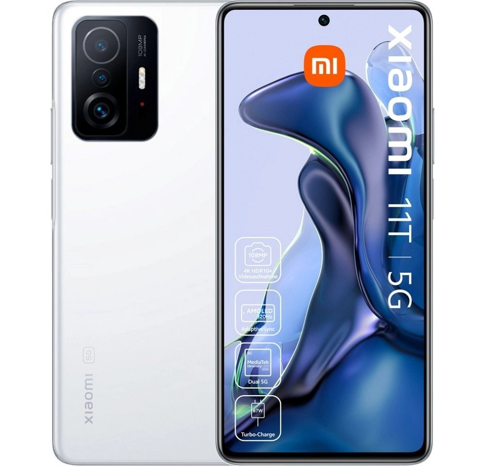 Xiaomi Mi 11T 5G | Smartphone | 128 GB interner Speicher | 8 GB Arbeitsspeicher | 108 MP Hauptkamera | OLED-Display | Weiss