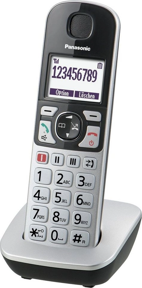 Panasonic KX-TGQ500 | Schnurloses Digitaltelefon | DECTGAP | SOS-Funktion | Geeignet für Hörgeräte | Kurzwahlfunktion | Große beleuchtete Tasten | Silber