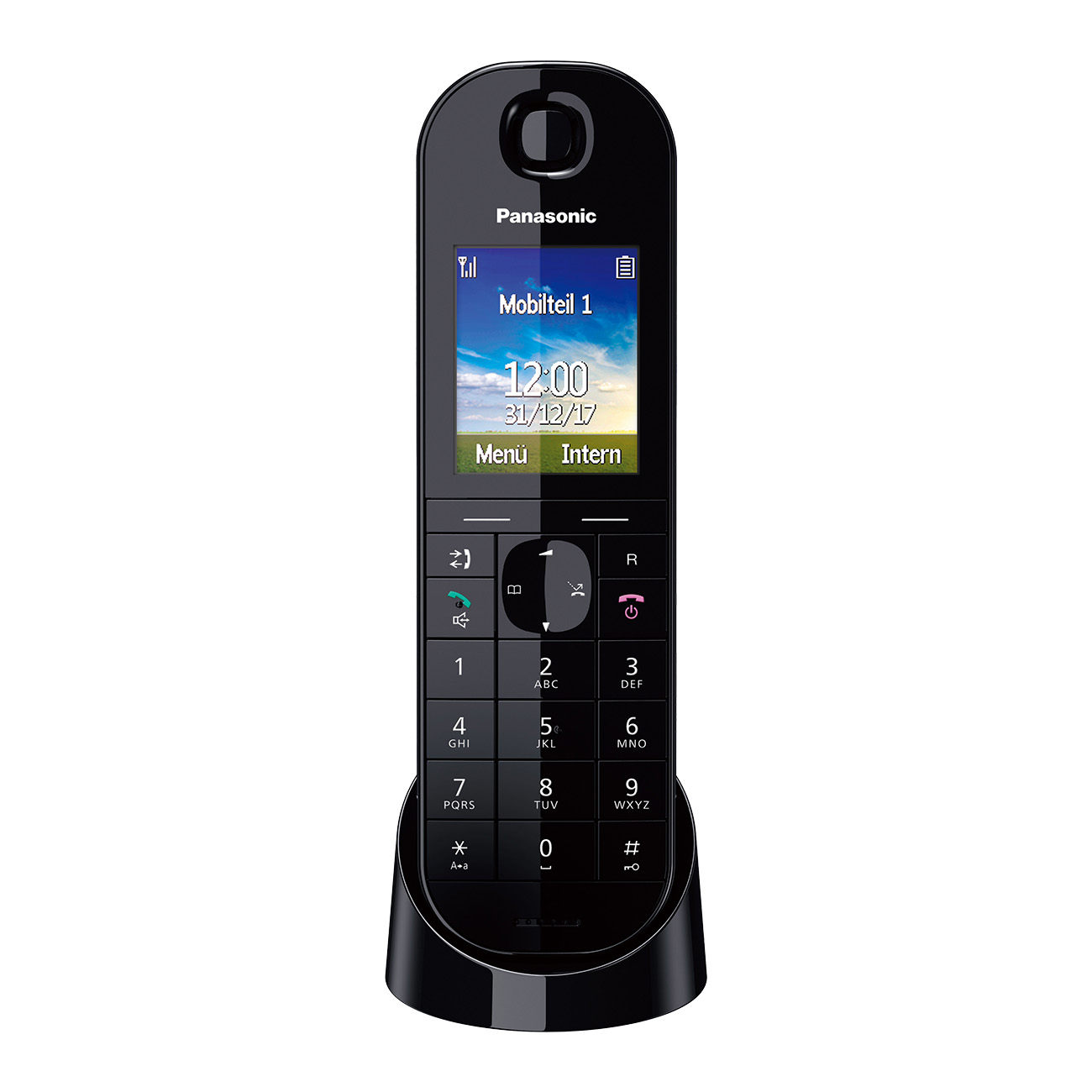 Panasonic KX-TGQ400GB | Festnetztelefon | HD Voice | Babyphone-Funktion | Unterstützung mehrerer Telefonnummern | Farbdisplay | 100 Eintragungen | Schwarz