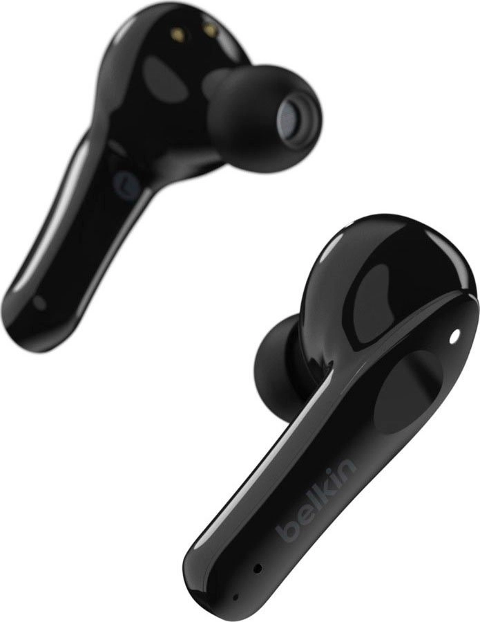 Belkin Soundform Move Plus Schwarz | Kabellose Kopfhörer | Bequeme, nahtlose Bluetooth-Verbindung | Mikrofon- und Touch-Bedienelemente an jedem Ohrstöpsel