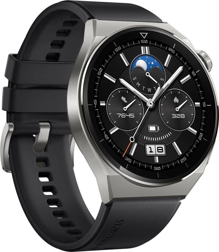 HUAWEI WATCH GT 3 Pro | Smartwatch | Hochwertige Materialien, Keramik, Titanium, Saphirglas | 24/7 Gesundheitsmanagement | Bis zu 14 Tage Akkulaufzeit | 46mm | Active