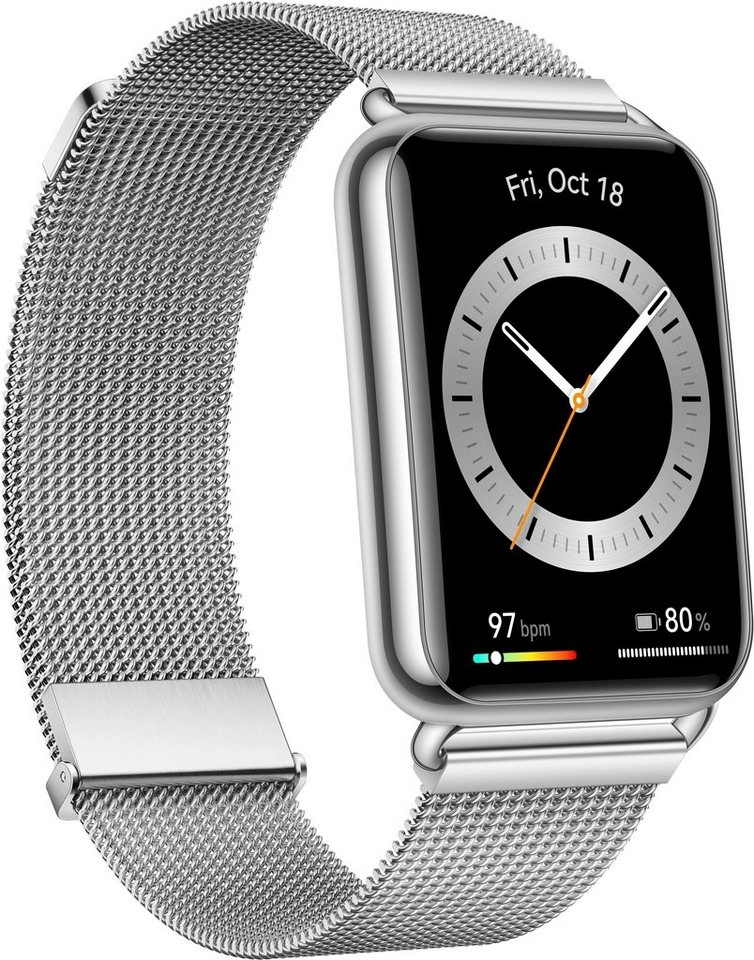 Huawei Watch Fit 2 Silber Edelstahl| Smartwatch | 1,74-Zoll AMOLED-Display | Bis zu 10 Tage Akkulaufzeit | 12 professionelle Sportmodi | Silber