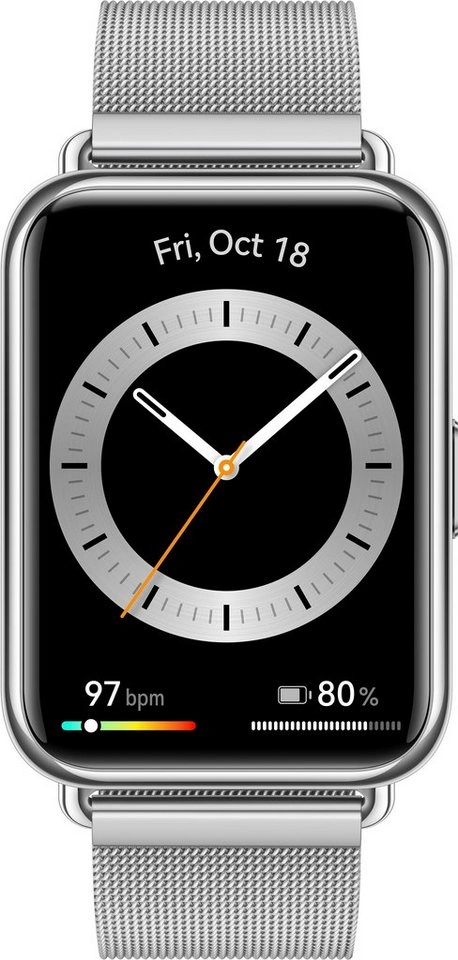 Huawei Watch Fit 2 Silber Edelstahl| Smartwatch | 1,74-Zoll AMOLED-Display | Bis zu 10 Tage Akkulaufzeit | 12 professionelle Sportmodi | Silber